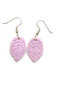 Ceramic Leaf Dangle Earrings